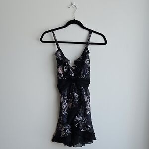 La Vie En Rose Sheer Black Top